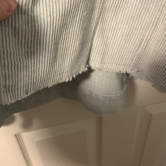Women's Light Blue Gray Corduroy Jacket - Picture 3 of 4